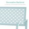 Best Choice Products Indoor Outdoor Steel Garden Bench w/ Geometric Backrest, Foot Levelers